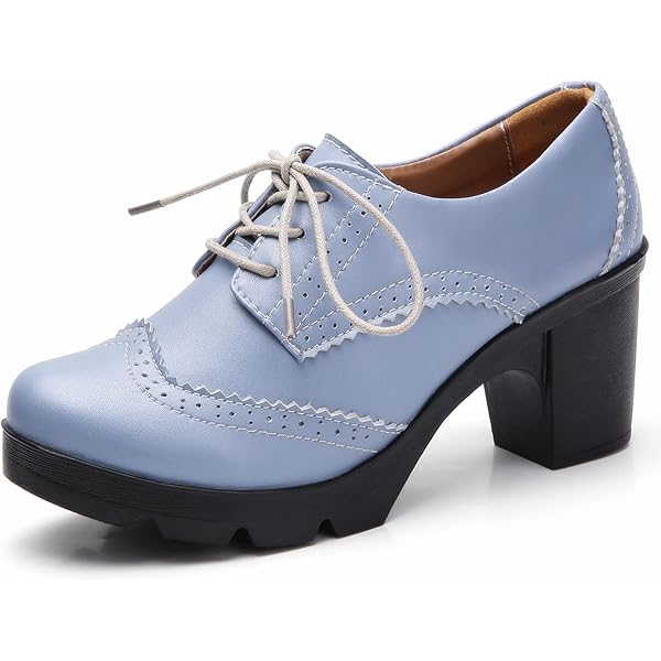 knee length dresses for ladies Beautoday Cow Leather Lace Up Platform Oxford Shoes with Lugged Sole for Women, Beige / US 8.5