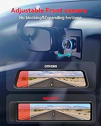 REDTIGER T27 Mirror Dash Cam Front and