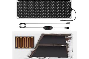ANSIKE Heated Snow Melting Mats for walkways Stairs- Outdoor Heated Mats- Non-Slip Electric Heated Foot Mats for Winter Snow Removal- Heated Snow Melting Mat for Stairs garages Driveway (10in x 30in)