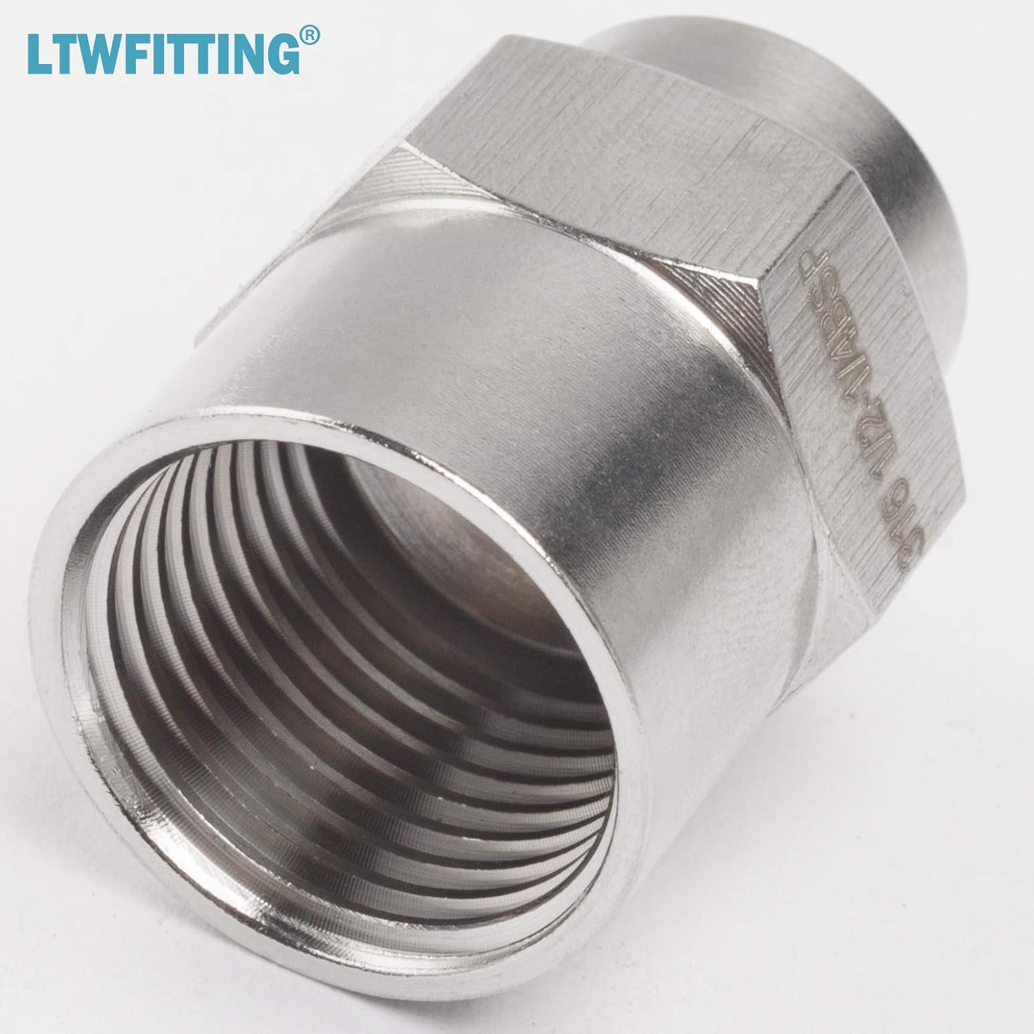 LTWFITTING Stainless Steel 316 BSP Pipe Fitting 1/2-Inch x 1/4-Inch Female BSPP Reducing Coupling Boat Air Fuel(Pack of 5) - Image 5
