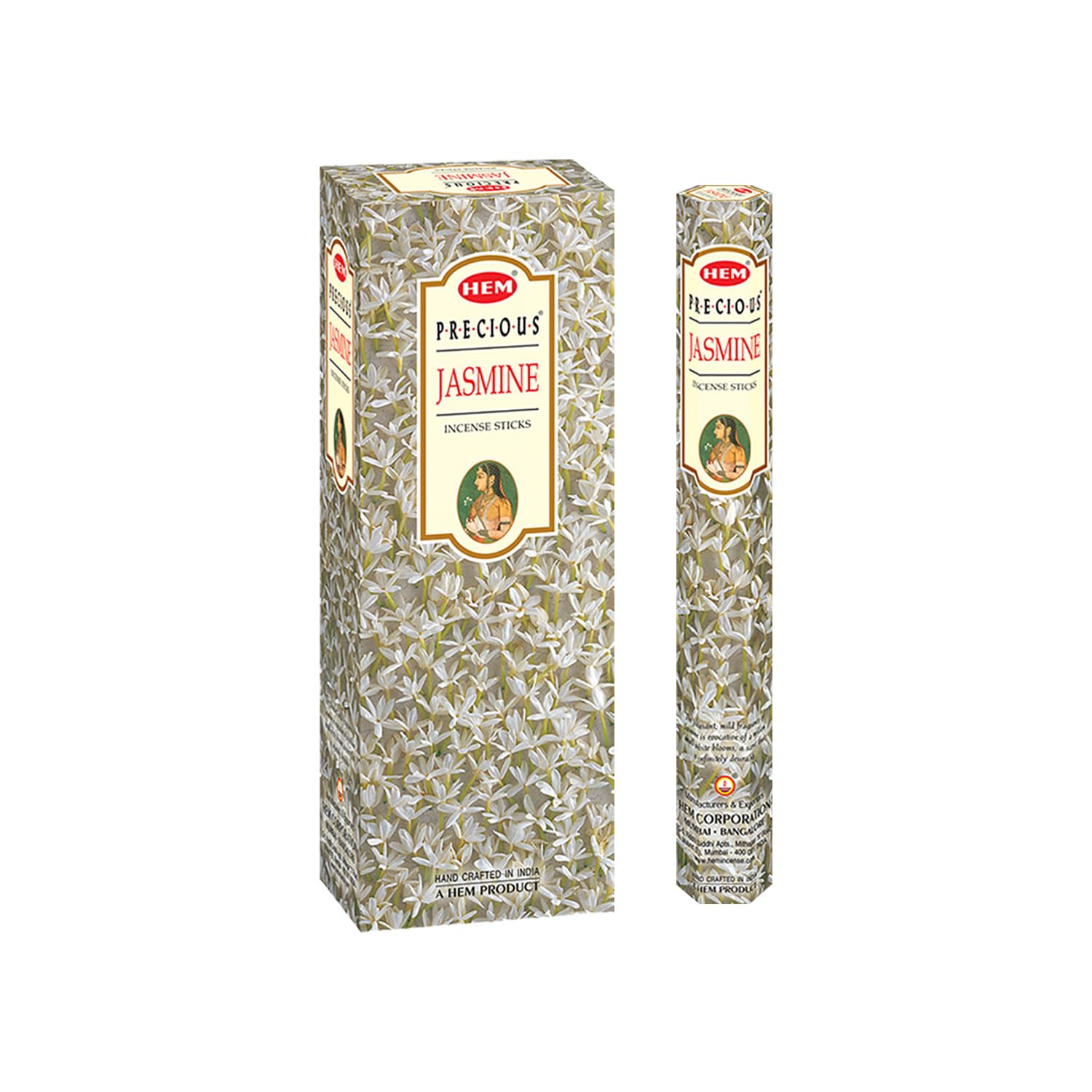 HEM Precious Jasmine Incense Sticks – 120 Count (6 Boxes of 20) | Uplifting Sweet Floral Fragrance for Meditation, Prayer, Relaxation & Spiritual Cleansing 9 Inch Long