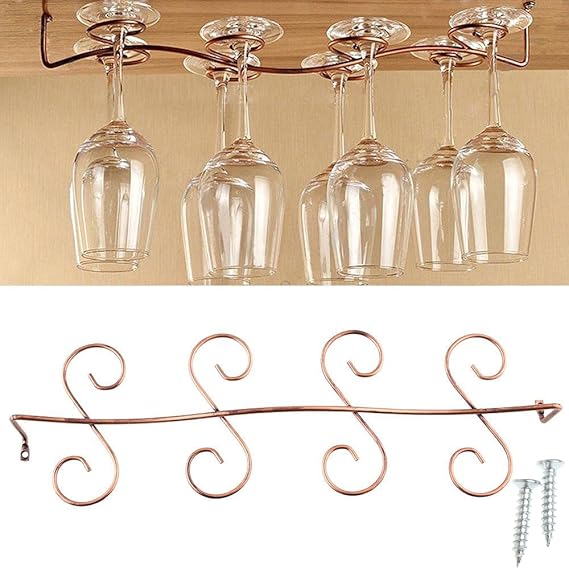 AIYoo Weinglas-Regal, Stielgeschirr unter dem Schrank, Hängeregal, für