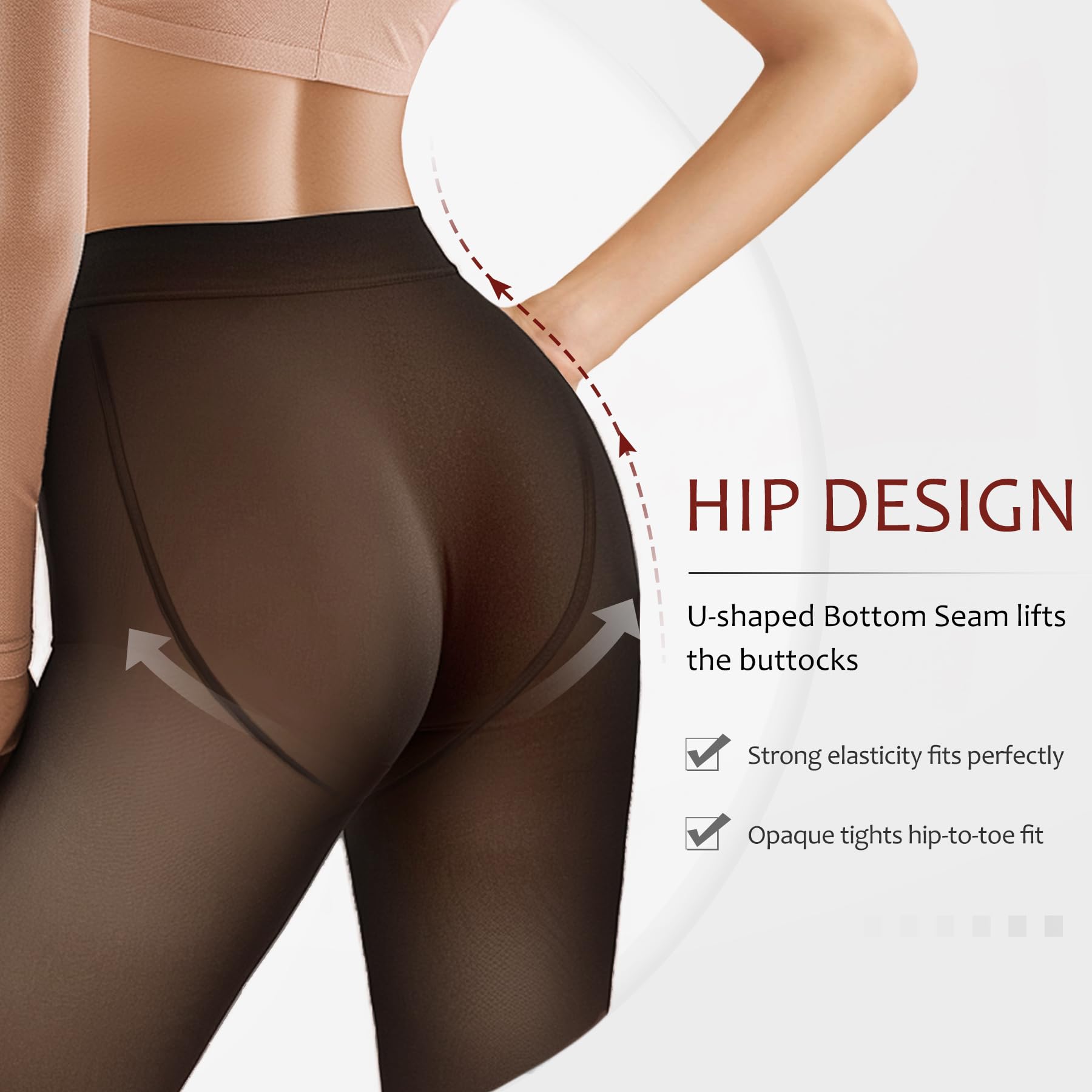 EXQUISLIFE Fleece Lined Tights Sheer Women - Fake Translucent Warm Pantyhose Leggings Sheer Thick Tights, for Winter