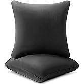 AM AEROMAX 22 ×22 Pillow Insert (Pack of 2) Memory Foam Throw Pillow Insert Sham Square for Decorative Cushion Bed Couch Sofa Without Deform After Longtime Use(Black)