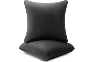 AM AEROMAX 22 ×22 Pillow Insert (Pack of 2) Memory Foam Throw Pillow Insert Sham Square for Decorative Cushion Bed Couch Sofa Without Deform After Longtime Use(Black)