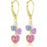 Heart Shaped Drop Earrings For Women, Dangling Heart Earrings Valentine Hoop Earrings, Stainless Steel Heart Huggie Jewelry fashion light lightweight classy cute valentines trending earrings