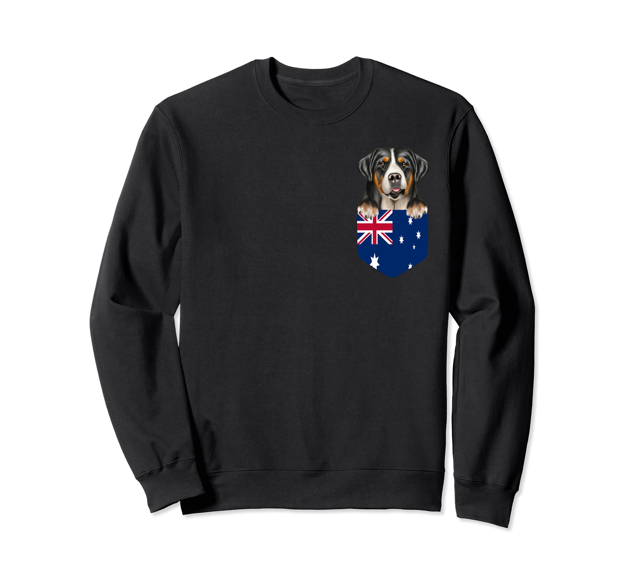 Australia Flag Greater Swiss Mountain Dog Dog In Pocket Sweatshirt
