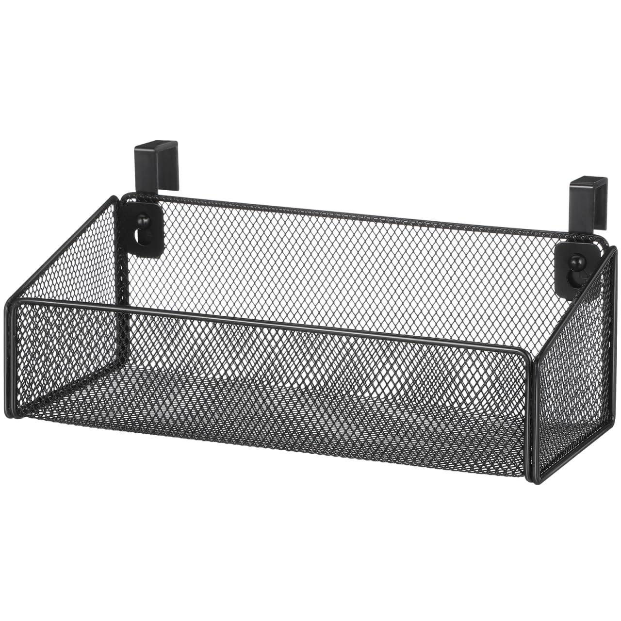Bedside Hanging Organizer Metal Mesh Shelf Dorm Hanging Storage Baskets Over Organizer Rack for Dorm Bunk Black