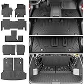 powoq 6&7 Seats Floor Mat Cargo Liner Compatible with 24-26 KIA EV9 Trunk Mat 2nd Backrest Liner TPE Cargo Mat Replacement for 2024 2025 2026 KIA EV9 Accessories