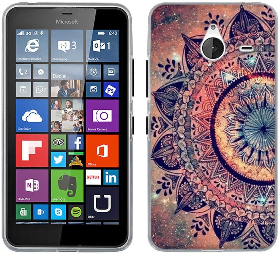 FUBAODA for Nokia Microsoft Lumia 640XL Case, [mandala flower] Soft Ultra Thin Slim Cover Case,TPU with Colorful Cute Protective Back Case Cover Shell Perfect Fitted for Nokia Microsoft Lumia 640XL