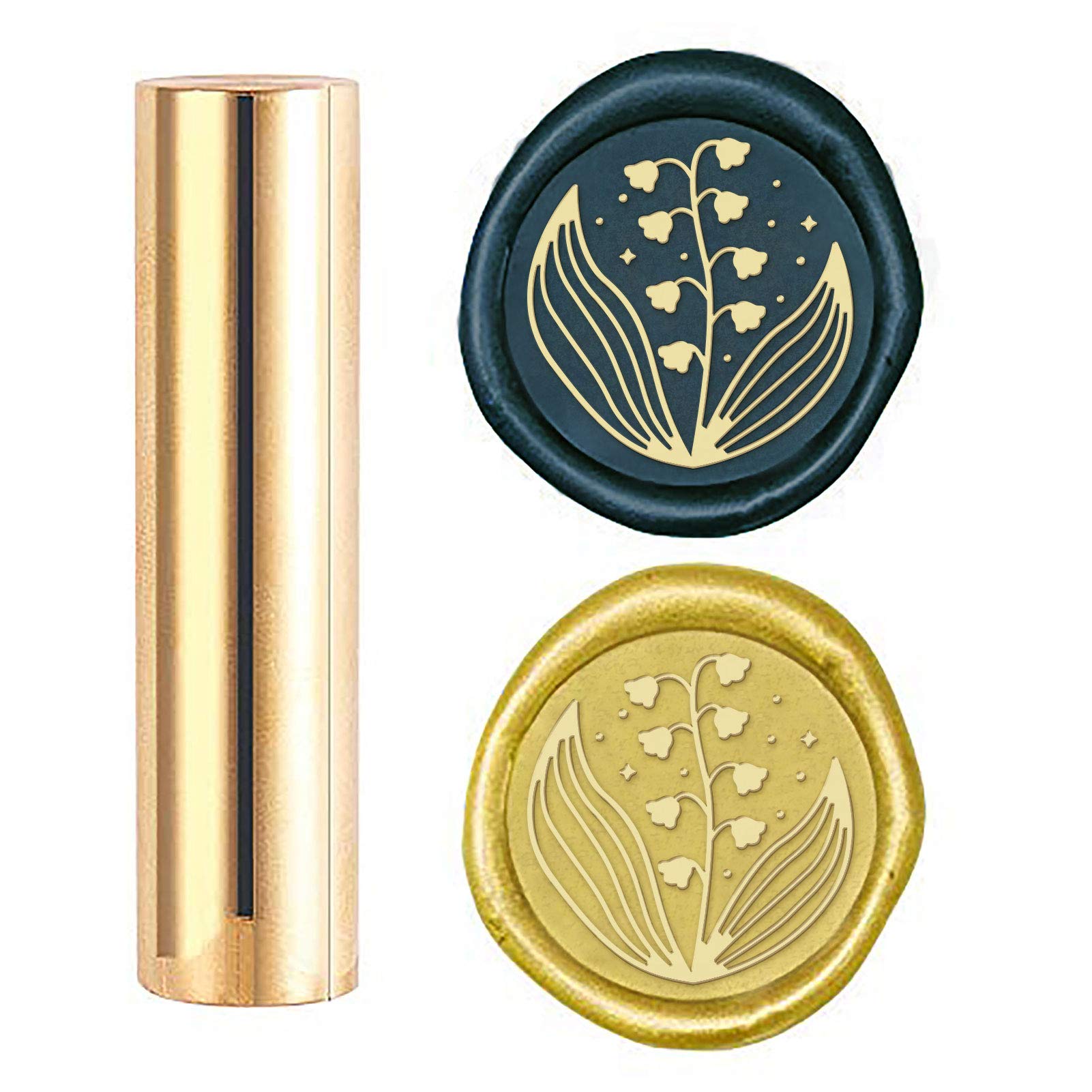 CRASPIRE Wax Seal Stamp Flower, Sealing Wax Stamps Lily of the Valley Mini Brass Stamp Gun Wax Seal 15mm for Envelope Invitation Wedding Embellishment Bottle Decoration Gift Card