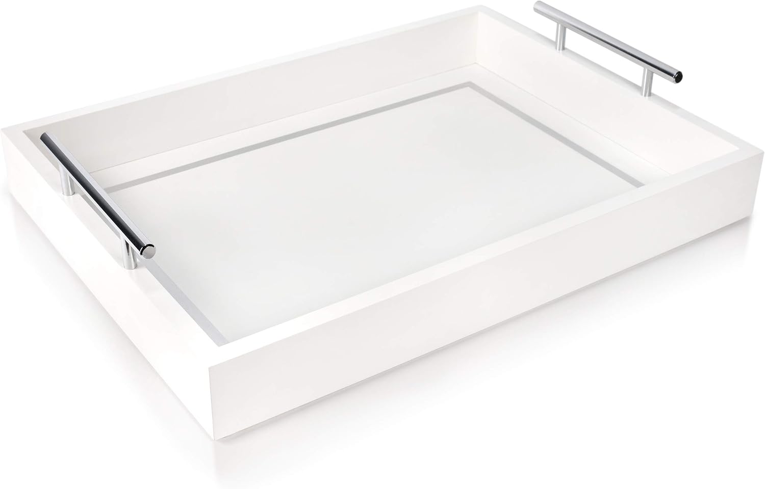 Deluxe Tray for Coffee Table – Beautiful White Tray Decor & Coffee Table Tray for Your Home 16x12