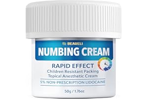 BEAUELI Tattoo Numbing Cream(50g), Numbing Cream for Waxing, Piercing, Tattoos, Numbing Cream for Tattoos Extra Strength, Painless Tattoo Numbing Cream, 6 Hours Maximum Strength