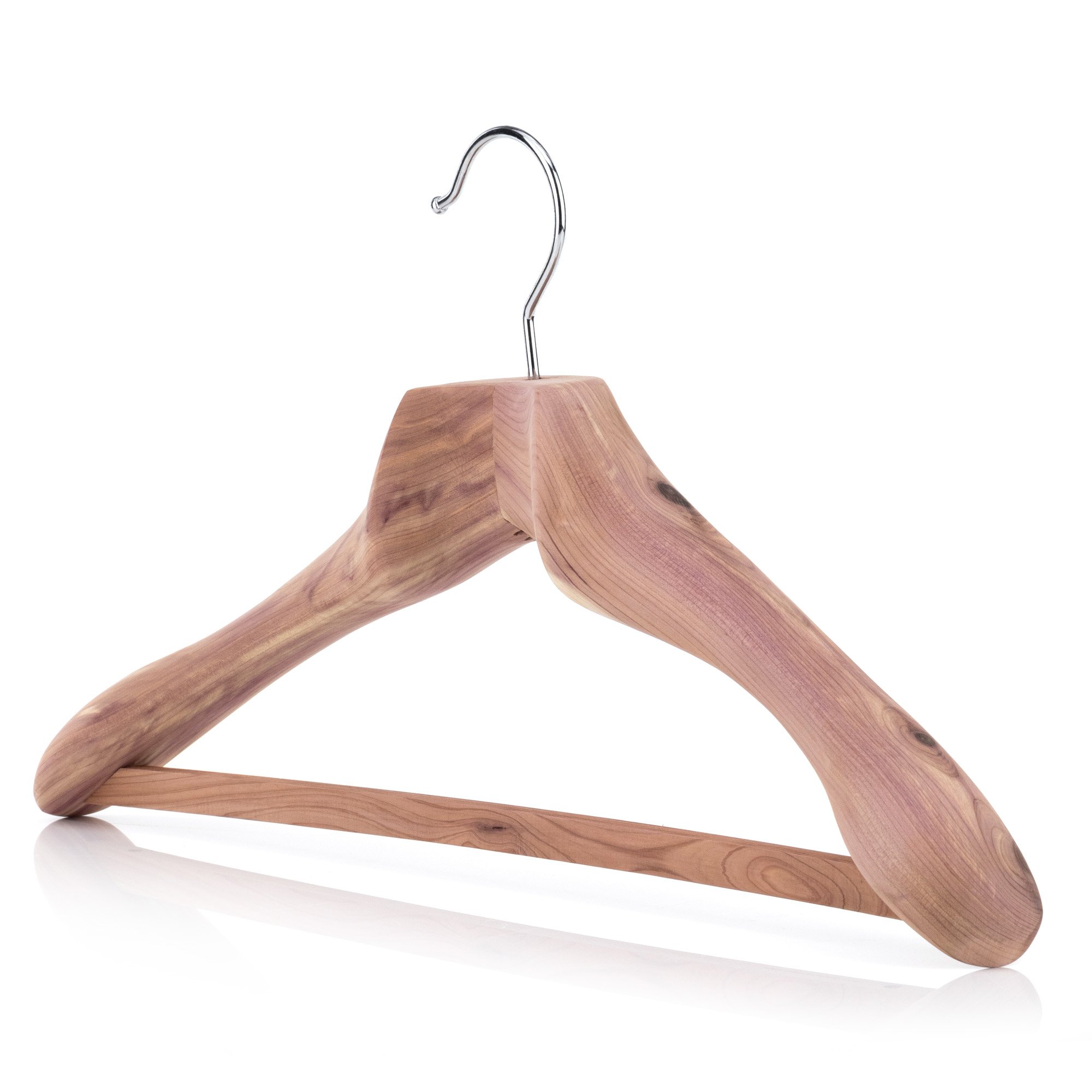 Hangerworld Robust XL Cedar Wood Clothes Hangers 50 cm Non-Slip Insert on Trouser Bar