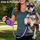 Taglory Retractable Dog Lead 5 m Purple, Anti-Tangle 360° No-Tangle Leash view 2