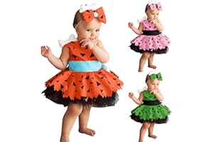 AIMAOMI Toddler Kids Caveman Costume Baby Girls Boys Historical 𝐒tone 𝐀ge Caveman Cavegirl Dress Pebbles