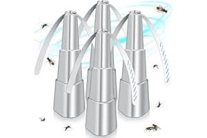 PIMAG Fly Fans for Tables, Fly Repellent Fan Indoor Outdoor with Holographic Blades Keep Flies Away, Batteries Powered Bug Repellent Outdoor for Picnic, Party, Kitchen, and BBQ, 4 Pack Silver