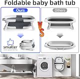 Glenmore Baby Bath Tub Foldable Collapsible with Cushion Anti-Slip Grey view 3