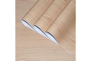 TOTIO Light Brown Wood Grain Contact Paper Oak Texture Wallpaper Peel and Stick Bubble-Free Design Matte Thickened 16x78inch 