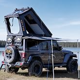 Voyager Pro Rooftop Tent Hard Shell, Aluminum Pop Up Roof Top Tent | 30% Extra Space, Skyview Window, Side Awning&amp;LED Strip, Compatible with Truck Jeep SUV Van&amp;Trailer for 2-3 Person Camping