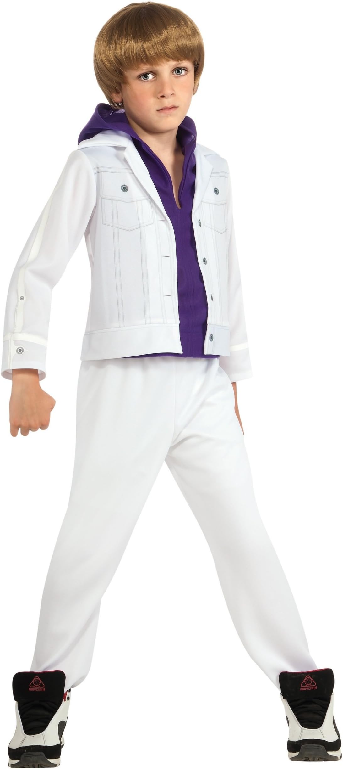 Justin Bieber Concert White Purple Hoodie Child Halloween Costume (Size: Small 4-6)