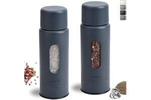 Aurevit Salt and Pepper Grinder Set Manual, Salt and Pepper Mill with Ceramic/Stainless Steel Core, External Adjustable Coars