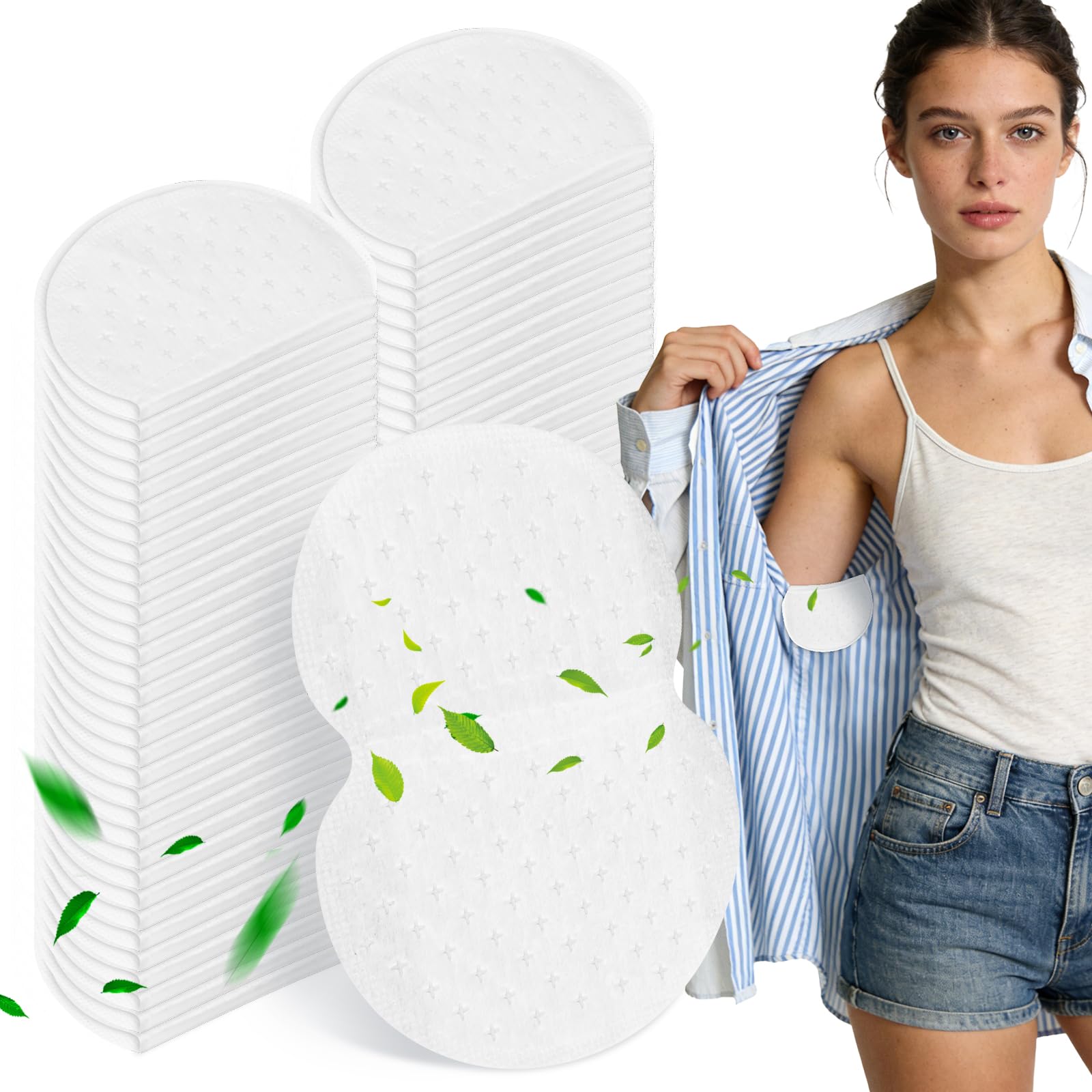 View 1 of 120 Packs Armpit Sweat Pads, Underarm Sweat Pads for Women and Men, Non-Visible, Comfortable Unflavored, Extra Adhesive, All-day Underarm Defense