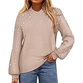 RITERA Womens Plus Size Sweaters Pearl Long Sleeve Casual Pullover Warm Jumper Knit Tops XL-5XL