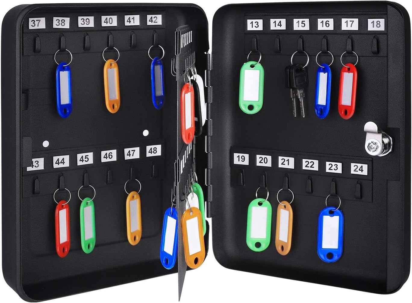 Amazon Basics 48 Key Cabinet Steel Security Lock Box, Black, 17.78 D x 24.89 W x 238.76 H cm, 48 Schlüssel (19.99 x 17.78 x 24.89 cm) - Image 3