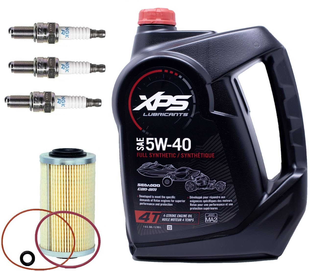 Photo 1 of Edwards Oil Change Kit fits All SeaDoo 2002+ 4-TEC 130/155/185/215/255/260hp GTX RXT RXP RXP-X RXT-X GTI w/ 1 Gallon XPS 5W40 Oil, 4-TEC Oil Filter, O-Ring