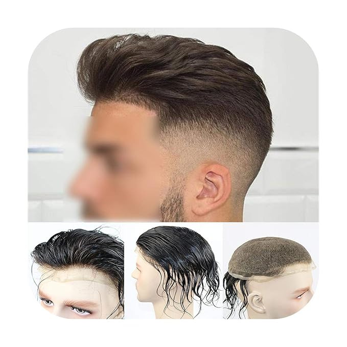 Amazon.com : Funlife-Shop Full Swiss Lace Men Brazilian Human Hair