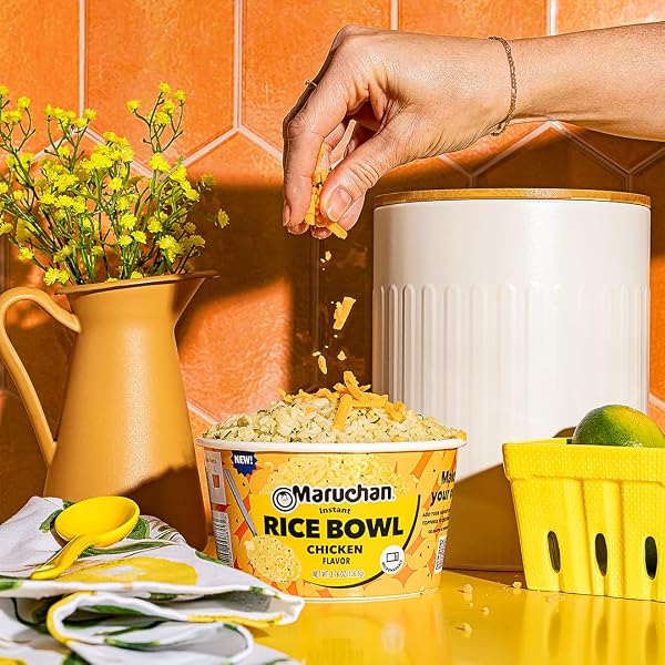 MARUCHAN INSTANT RICE BOWL, CHICKEN FLAVOR – MICROWAVABLE QUICK & EASY SIDE DISH OR MEAL FOR KIDS, STUDENTS AND BUSY FAMILIES – 3.76 OZ. (6 PACK)