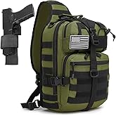 ATBP Tactical Crossbody Backpack Large Sling Pack With Holster Shoulder Bag For Men Outdoors Hiking Camping Gym