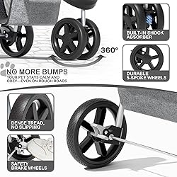 MoNiBloom 3 Wheels Pet Dog Cat Stroller for Small