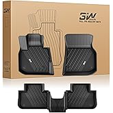 3W Floor Mats BMW X5 2019-2024 2025 2026, TPE All Weather Custom Fit Floor Liner for BMW X5 40i 50i 45e M50iM 1st&2nd Rows Full Set Car Mats Black (Only for 5 Passenger Seat)