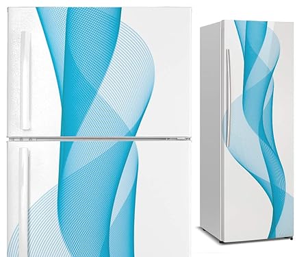 Vinilos para Neveras y Frigoríficos con Diseño de Ondas Azules ...
