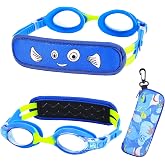 RUIGAO Kids Swim Goggles Age 2-6, Toddler Goggles No Hair Pull,Child Goggles Padded HeadBand