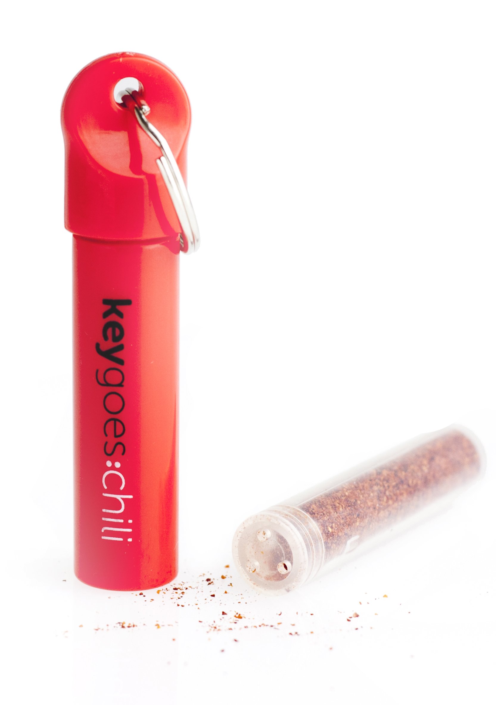 Chilli Grinder Key Ring with Carolina reaper - Keygoes Chili - Gadget for Men - ultra Sharp Chilli red