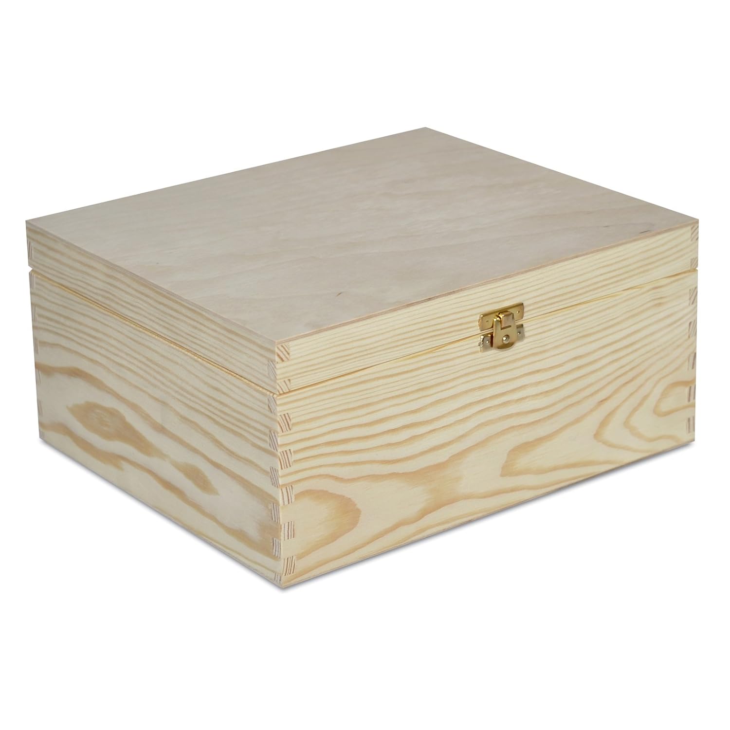 Creative Deco Wooden Box Unfinished Keepsake Memory Chest 29 x 25 x 15 cm With Lid Plain
