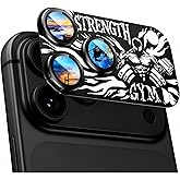 Shrandi Strength for iPhone 17 Pro Max Camera Lens Protector - [12FT Shatterproof Military Grade] [Strong Adsorption] 9H+ Tempered Glass Camera Screen Full Protective Cover Case Friendly (black)