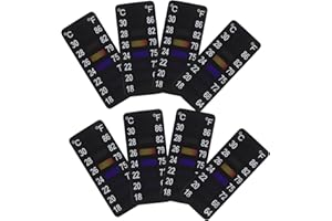 GARVALON 8pcs Fermentation Thermometer Sticker Strips Self-Adhesive Temperature Indicator for Mason Jars Home