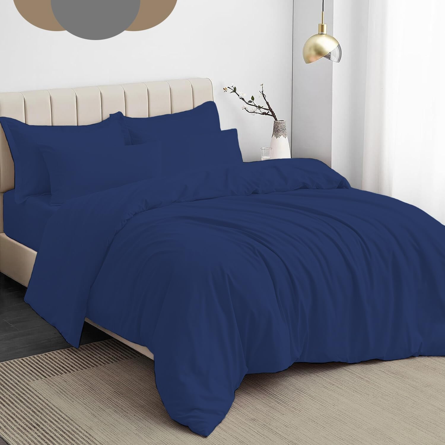 Dazzle Collection® Plain Dyed DUVET COVER SET with Matching Pillowcases Luxury 100% PolyCotton Bedroom Bedding Bed Set Easy Care UK Sizes Bedding Set (Single, Royal Blue)