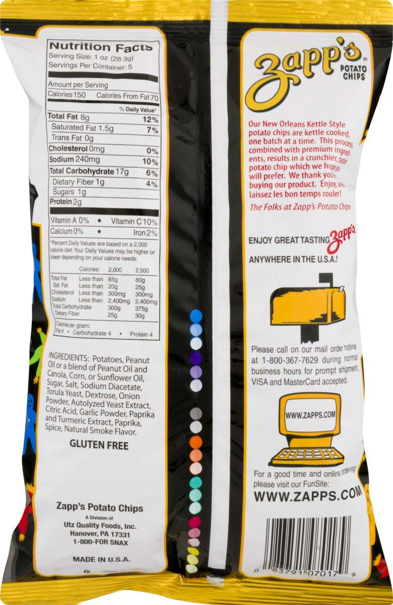 Amazon Com Zapp S Kettle Style Potato Chips Voodoo Flavor 5 Oz 8 Bags Grocery Gourmet Food
