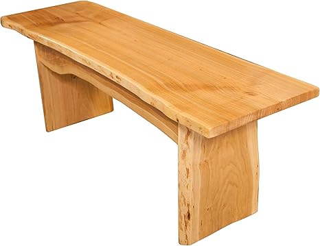 Amazon Com Live Edge Wooden Bench Solid Wood Dining Bench Rustic Home Decor Furniture Natural Edge Wooden Slab Bench 4 Long Cherry Wood With Clear Coat Garden Outdoor