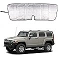 Windshield Sunshade for Hummer H3 2005-2009 Accessories Front Window Sun Shade Foldable Reflective Sun Visor Custom Sunscreen UV Blocker Privacy Protector HeatShield Keep Your Car Cooler (Silver)
