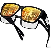 Face Shadow Polarized Sunglasses Fit Over Glasses for Men Women, Lightweight Square Sun Glasses UV400 Protection Shades