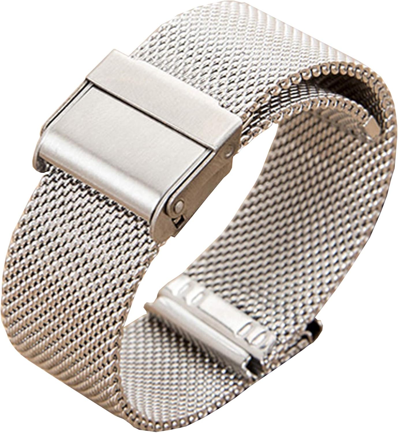 GOLOFEA Watch Strap Men's and Women's Ultrathin Woven Steel Strap