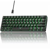 TMKB 60% Mechanical Gaming Keyboard, Red Linear Switch, Wired, Black | LED Backlight, Anti-Ghosting, Detachable USB-C, Double-Shot Keycaps, 61 Keys