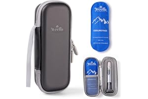 weefla Hard Shell Insulated Cooler Travel Case for Zepbound or Mounjaro Injector Pens, TSA Approved Cold Pack, Easy to Clean, Compact Syringe Box Holder for Trip & Daily Use (Gray, Single)