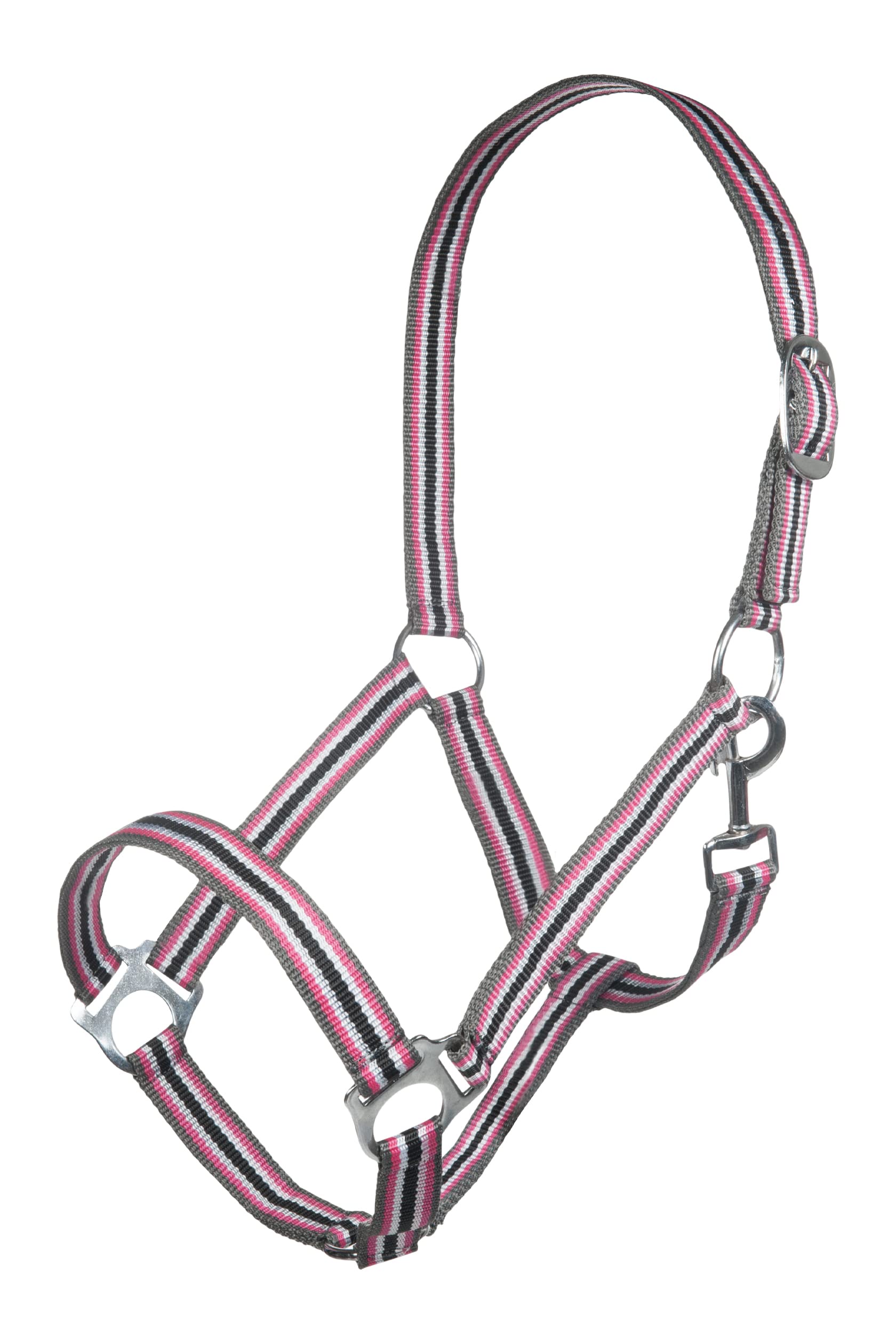HKM Halter-10147 Halter 8520 Black/Grey/White/Red Thoroughbred
